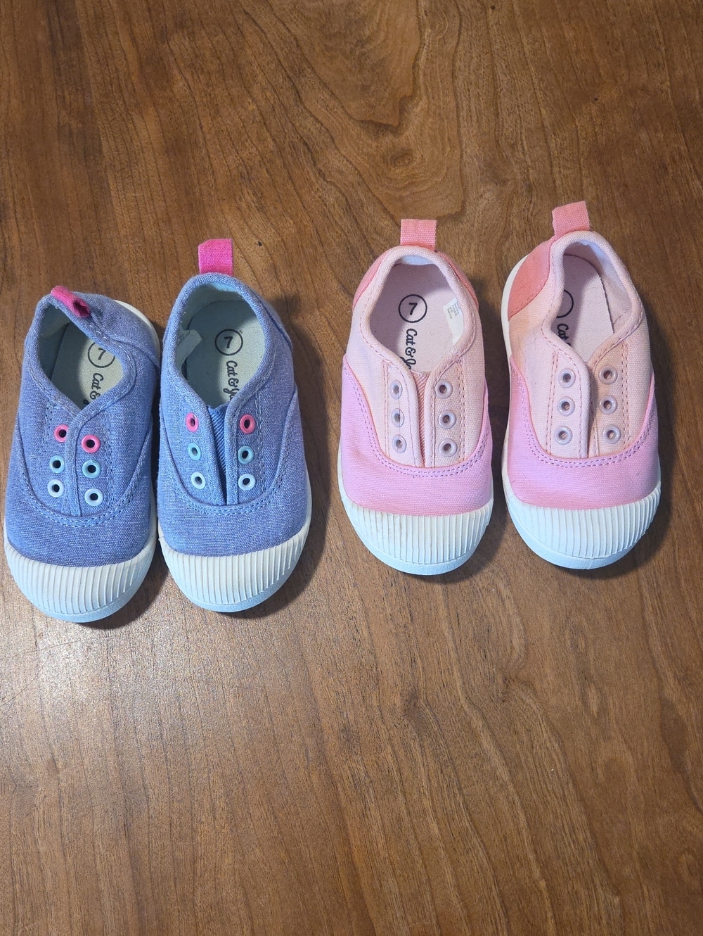 Cat & Jack Kids Pink and Lavender Slip-On Canvas Sneakers